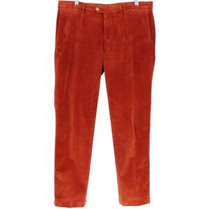 Marco Pescarolo Napoli Corduroy Burnt Orange Chino Pants Mens Size 52 IT 36 US